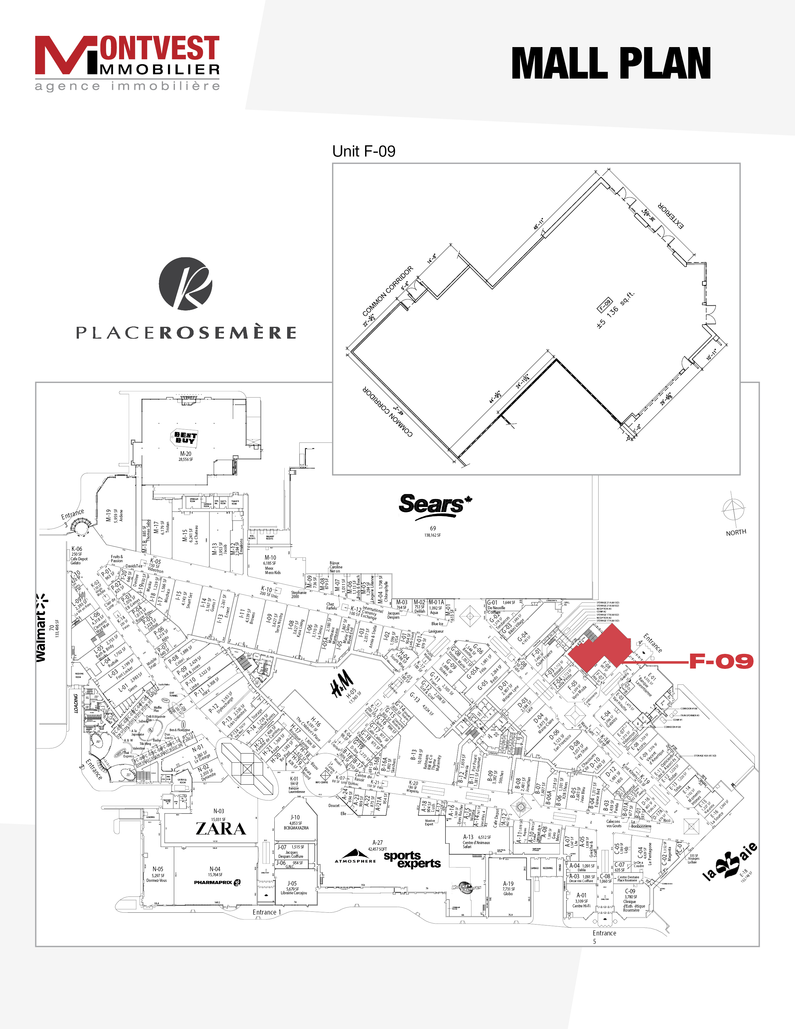 Unit Location in the Mall